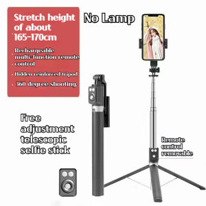 Elebest giá đỡ ba chân Gậy chụp ảnh tự sướng 170cm Giá đỡ điện thoại di động có vòng giá đỡ ba chân có điều khiển từ xa Bluetooth