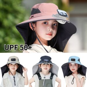 JEWELS1 ปรับได้ปรับได้ หมวกพัดลมพลังงานแสงอาทิตย์สำหรับเด็ก กันน้ำกันน้ำได้ ที่ชาร์จ USB หมวกระบายความร้อนในช่วงฤดูร้อน แบบพกพาได้ แห้งเร็วมาก หมวกพัดลมบังแดด เด็กผู้ชายเด็กผู้ชาย