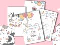 20 thiệp mời sinh nhật lót đơn nhiều mẫu - in sẵn viết tay. 