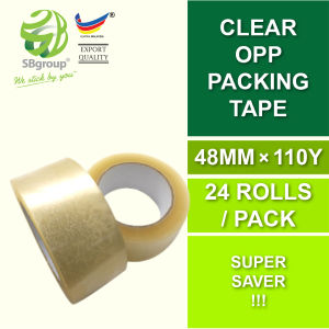 CLEAR / BROWN (non-opaque) OPP Packing Tape 48mm x 110y (24 ROLLS) (Random thickness) (No Warranty)