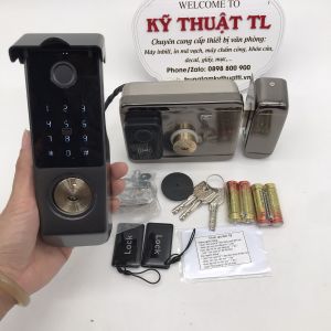 Khóa cổng sắt vân tay 2 mặt thẻ từ mật khẩu chìa khóa cơ - Chống nước