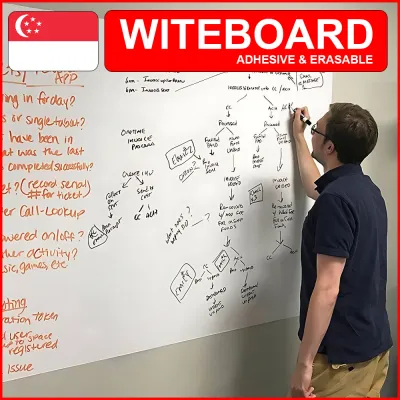 Whiteboard Blackboard Removable Peel & Stick Wall Sticker Erasable Adhesive Paper White Easy Clean Home Office