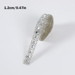 VIVIDI Lấp lánh Dải đá quý tự dính Tự làm Phụ kiện may vá Băng trang trí đá rhinestone lấp lánh Trang trí quà tặng cương nhựa Băng ruy băng đính đá Quần áo giày dép túi xách trang trí