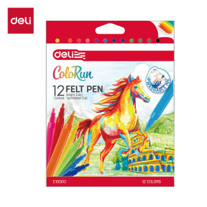 Deli Felt Pen / Spidol Mewarnai 12/18/24 Warna Bullet Tip 1.0 mm Non-Toxic Mudah Dicuci EC100X0