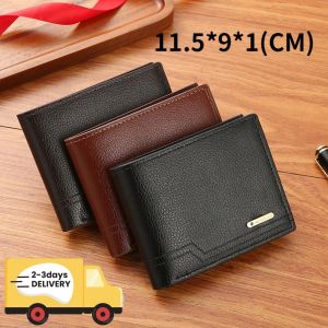 QNQN 【การจัดส่งสินค้า 2-3 วัน】กระเป๋าสตางค์ผู้ชายสไตล์ใหม่กระเป๋าสตางค์คลิปเงินสั้นแฟชั่นสบาย ๆ หนังนุ่มหลายช่องใส่กระเป๋าสตางค์ความจุสูง