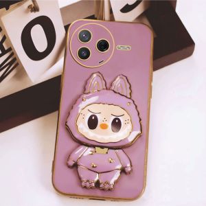 Case Xiaomi Poco F7 Pro F7 Ultra F7 5G M7 Pro X7 Pro 5G Labubu Mirror Stand Premium Silicon Plating