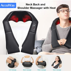 AccuWay Back and Neck Massager with Heat Deep Kneading Massage for Neck Back Shoulder Foot and Legs Use at Home Car Office