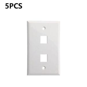 5pcs 2port Wall Ethernet Network Keystone Jack Plate For CAT6 RJ45 Connection Scoket Panel Wallplate