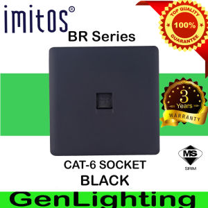 IMITOS Switches SIRIM Approved BR Series BLACK Color 1G2G3G4GAirconWaterheater Socket Doorbell switches genlighting