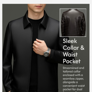 Luxury Leather Lapel Jacket for Men Dads Spring Autumn Coat Elite Soft &amp Warm Blazer Style