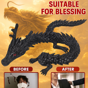【Auspicious Dragon Welcomes Good Fortune】3d Printed Crystal Dragon Jointed Movable Realistic Dragon Ornament