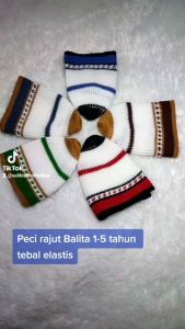 Peci rajut motif untuk Balita 1-5 tahun tebal elastis Kemas plastik