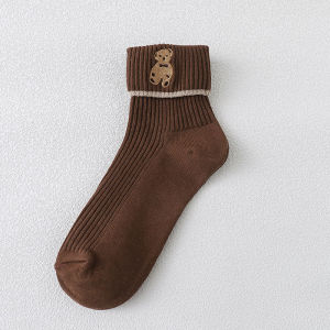 【♡Lovely girls house♡】 1 Đôi Tất Ống Gấu Vừa Phong Cách Nhật Bản Cho Nữ Tất Ống Cạp Cao Cho Nữ Tất Cotton Có Còng Mùa Xuân Và Mùa Hè Thời Trang Ins