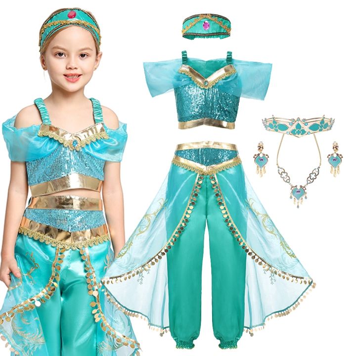 Girls Princess Costume Jasmine Arabian Outfit