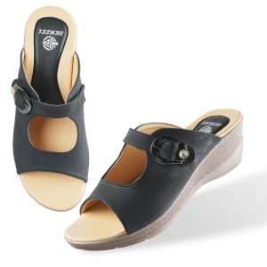 DENZEL Sandal Wedges Wanita Hitam DZ 167