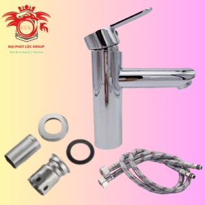 Vòi lavabo chậu rửa mặt nóng lạnh inox304 trụ tròn cao 16cm mạ NIKENkiểu dáng nhỏ gọn hiện đại-KENISI VNLK160