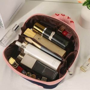 PTK52 Large Capacity Cloud Pillow Makeup Bag Pearl Double Zipper Handheld Cosmetic Bag Portable Storage Bag Wash Bag Travel