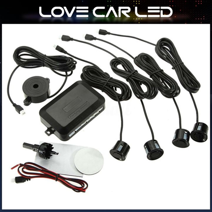 4 Sensors Parking Car Reverse Backup Rear Buzzer Radar System Sound