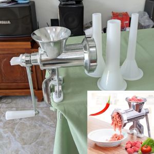 Máy Xay Thịt Quay Tay Size 10 Bằng Gang - An Toàn Bền Bỉ Kèm 3 Ống Nhồi Xúc Xích