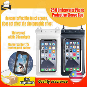 (penghantaran 24 jam)25M Underwater phone case pouch 7.5 inches Universal Waterproof PVC Case Cover handphone Swim Dry Bag
