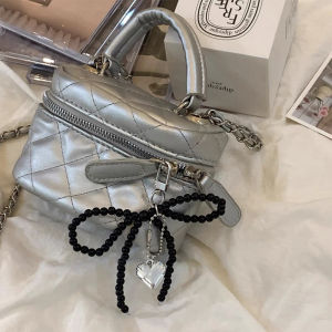 YAFEN Ins Style Bowknot Beaded Key Chain Three-dimensional Heart Phone Pendant Headphone Case Charm Bag Decor Car Key Ring