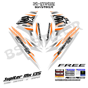 striping mx new135 grafis dasar putih stiker jupiter mx new rc exciter njmx 135 sku36 Motorcycle