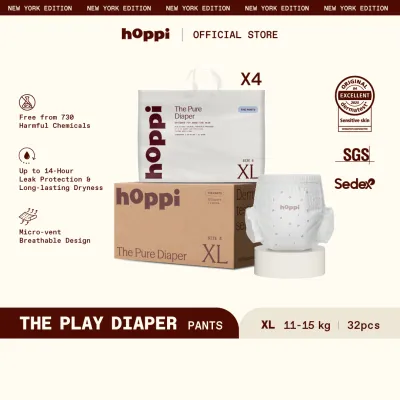 [CARTON] Hoppi Pure Diaper (PANTS) | Cloudex Core™ x 4 Packs
