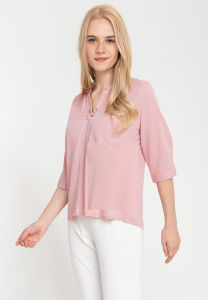 Krizia V-Neck Detachable Brooch Pin Blouse Top