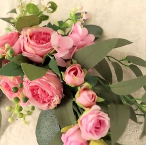 MegaChoice【Fast Delivery】Artificial Fake Flower Handmade Bendable Simulation Peony Wedding Welcome Sign Floral Decoration