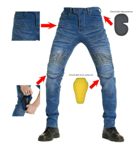 Motorcycle Riding Pants Pantalon Moto Jeans For Men Women Motocross Racing Trousers With 4 Knee Hip Protective Pads