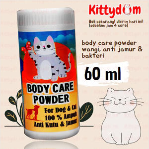 KITTYDOM BODY CARE POWDER Bedak Obat Pencegah Anti Kutu Kucing Anjing Kelinci Wangi Ampuh Redakan Gatal Akibat Jamur Tungau Caplak Parasit Scabies Pet Grooming Cat Kitten Flea Tick Powder