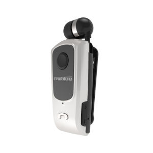 Fineblue F920 Bluetooth Headset Collar Clip Earphone Universal Earpiece Wireless Retractable Headphone With Microphone For Portable Phone Calls Incoming Voice Prompt Vibration Reminder Can Connect Two Phones At The Same Time