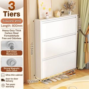 Ultra-Thin Shoe Cabinet Indoor Storage Porch Cabinet At The Door Of The Home Modern Simple Entry-To-Door Narrow Flip-Top Shoe Rack