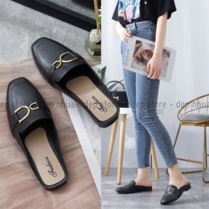 Dép sục nhựa dẻo cao su 2cm- Giày mules lười quai xích DR công sở đi mưa iDÉP- SL029