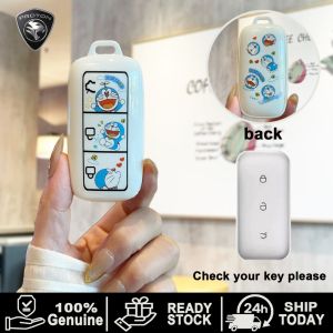 Proton car key case For Proton eMAS 7 silver edge keychain round/oval keychain Proton e.MAS 7 key covers