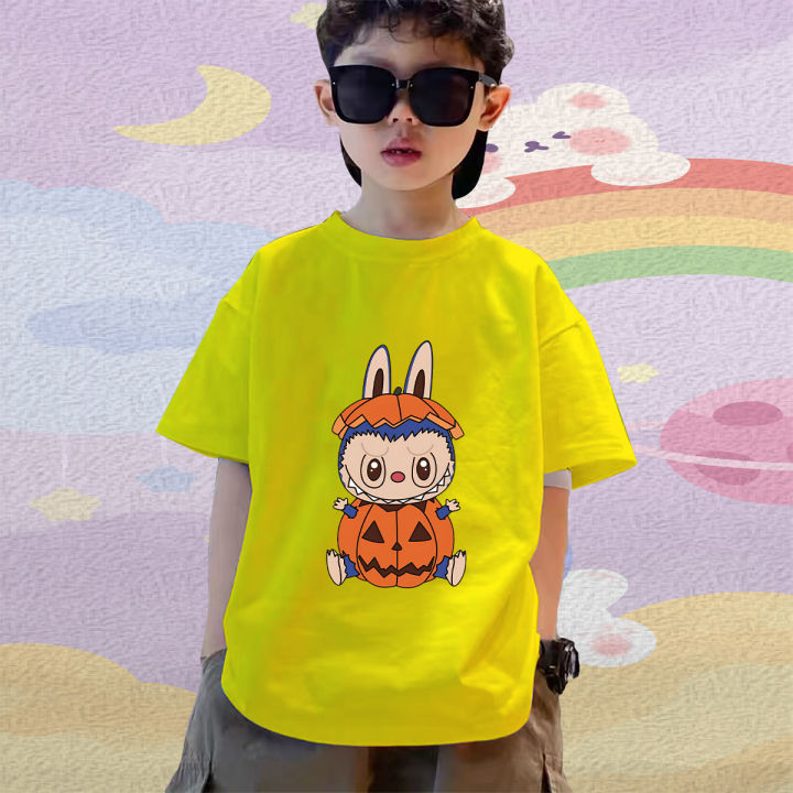 2024 8 สี Popmart Labubu ผ้าฝ้ายเด็กน่ารักเสื้อยืดพิมพ์เสื้อยืดแขนสั้น ...