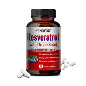 Kenofor Resveratrol 1500 มก. ต่อหนึ่งหน่วยบริโภค เพื่อการต่อต้านวัยของผิวหนังและสุขภาพของหัวใจ