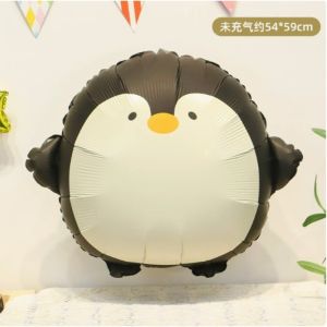 การ์ตูนสัตว์ธีมฟอยล์บอลลูนเพนกวินปลาวาฬไดโนเสาร์บอลลูนเด็กวันเกิดอุปกรณ์ตกแต่ง