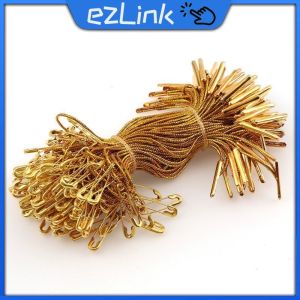 100Pcs Clothing Universal Tag Rope Christmas Gift Packaging Tag Rope Golden Pin Rope For DIY Tag