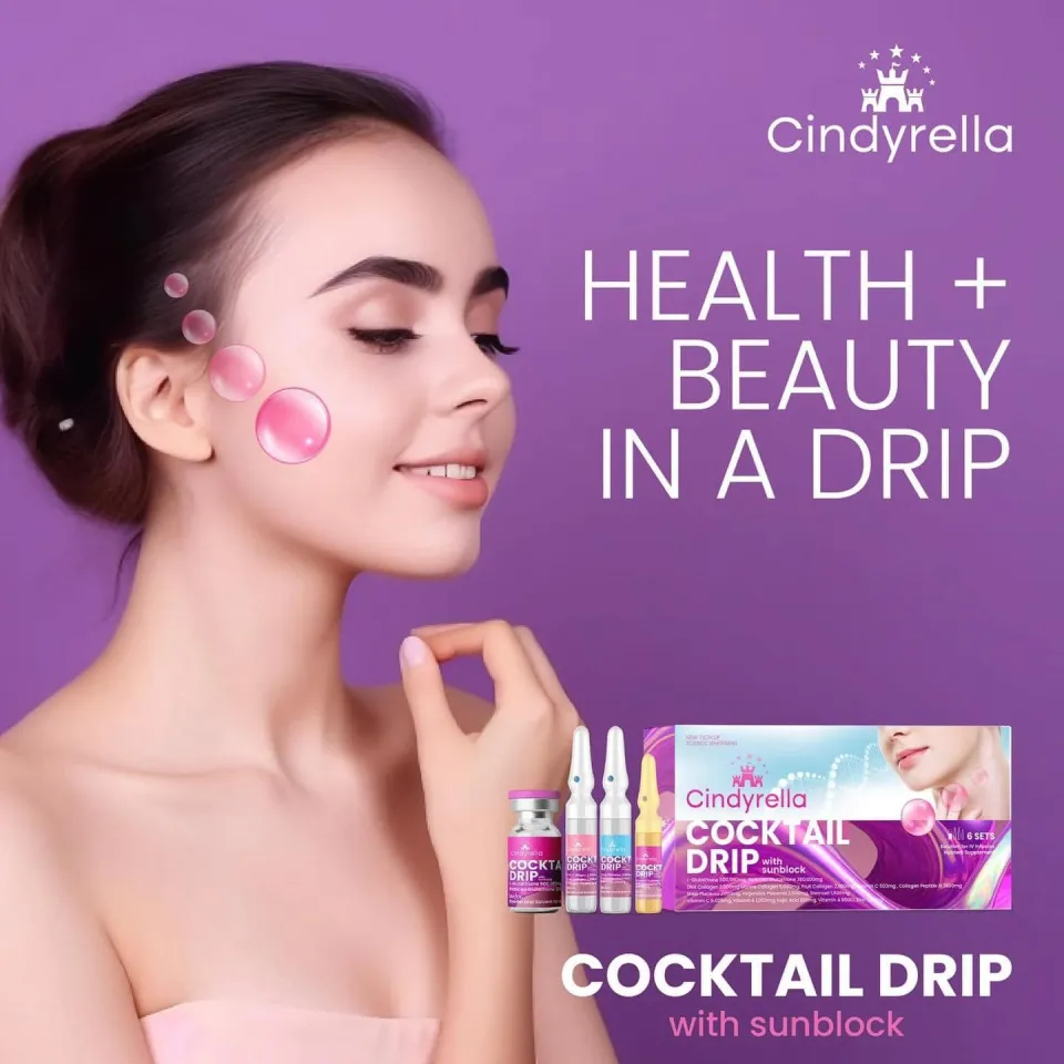 Cindyrella Glutathione Ampoule with Sunblock & Ceramide  6-Pack  Brightening Skincare Solution | Lazada PH