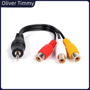 [Oliver Timmy] 28cm 3.5mm jack av male to 3rca female audio video cable cord stereo adapter