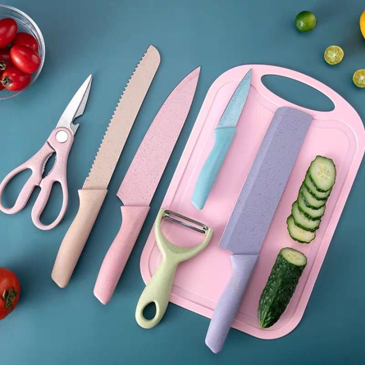 6in1 Pisau Dapur Set Korean Style Kitchen Knife Stainless Steel Anti ...