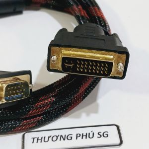 Cáp DVI ra VGA / Chuẩn DVI-I (Chân kim 24+5) ra VGA (Kim) dài 1.5M (Bọc dù)