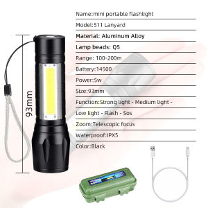 [🇵🇭 24h Delivery] Dollyy 5 LED Flashlight Super Bright Rechargeable 18650 Battery 5 Mode Heavy Duty 100000 Lumens Japan Made Waterproof Camping Outdoor Climb