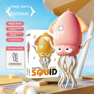 Electric Dancing Octopus ， Induction Obstacle Avoidance ，USB Charging ， Light Music Octopus ， Childrens Stress Relief Toys