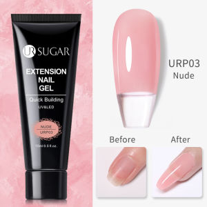 UR SUGAR 15ml Extension Gel Nail Clear White Pink Hard Poly UV Gel Polish Finger Extension UV Gel French Nail Art DIY