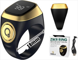 🔥SG Ready Stock🔥IQIBLA ZIKR RING ADL Smart Tasbih Tally Counter Ring for Muslims Zikr Digital Tasbeeh 5 Prayer Time LE