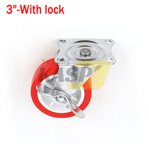 1 To 3 Red Caster Wheel Heavy Duty Fixed Swivel With Brake Trolley Wheels Small Cart Furniture Replacement Caster