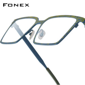 FONEX Titan nguyên chất Gọng kính người đàn ông thiết kế thương hiệu kính mắt dáng vuông Nhật Bản chất lượng cao siêu nhẹ kính mắt cho mắt 85902