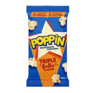 Poppin Explosion Triple Butter Popcorn & Original Butter Camilan 100g Made with Aussie Corn